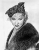 Mae West smiling in Black Fur Coat with polka dot Hat Photo Print - Item # VARCEL709684