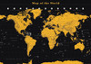 World Map Gold World Map Poster Print