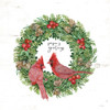 Seasons Greetings Cardinal Wreath Poster Print - Cindy Jacobs