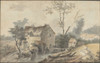 Mill with Bridge and Figures Poster Print by Louis Gabriel Moreau