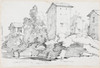 Italian Farm Buildings by a Stream  Poster Print by Joseph-Marie Vien