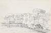 Terrace by a River with a Villa and Trees Beyond  Poster Print by Joseph-Marie Vien