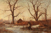 Winter Landscape With Brushwood Gatherer Poster Print by Adolphe Appian