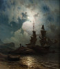 Moonlight on the Coast of Norway  Poster Print by Knud Baade
