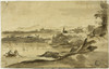 Landscape with Fisherman in Lake Poster Print by Adam Pynacker