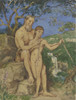 Old and young faun  Poster Print by Hans Thoma