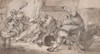Peasants fighting in an inn mid  Poster Print by Adriaen van Ostade