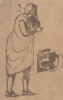 A Bearded Man, Standing, and a Classical Head  Poster Print by Eug‚îú¬øne Delacroix