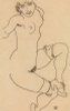 Seated Nude in Shoes and Stockings  Poster Print by Egon Schiele