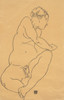 Female Nude Bending to the Left  Poster Print by Egon Schiele