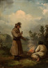 At bonfire  Poster Print by Franciszek Kostrzewski