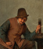 A peasant smoking Poster Print by Adriaen van Ostade