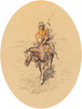 Assiniboine Warrior  Poster Print by Charles Marion Russell