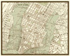 Sepia Map of New York Poster Print - Studio Vision