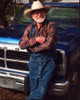 Willie Nelson Leaning On Truck In Overalls Photo Print