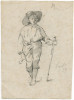 Boy with oboe and stick Poster Print by Floris Verster