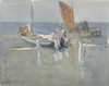 Vissersschepen op het strand van Scheveningen  Poster Print by Johan Antonie de Jonge