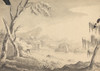 Landscape with Castle on Riverbank  Poster Print by William Gilpin