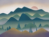 Mountain Range At Dawn Poster Print - Dean Little