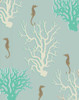 Coral and Seahorse in Seafoam Poster Print - Funky Fab