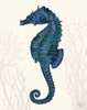 Blue Seahorses on Cream b Poster Print - Funky Fab