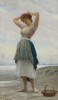 On the Beach Poster Print by Eugen von Blaas