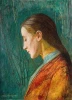 Portrait Of A Reflective Lady  Poster Print by Arthur Joseph Gaskin