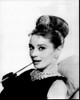 Audrey Hepburn Reclining With Cigarette For Breakfast At Tiffany'S Black And White Photo Print