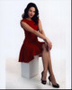 Annet Mahendru Sitting In Red Dress Photo Print