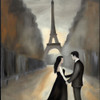 Romance In Paris I Poster Print - Ronald Bolokofsky