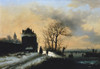 Leeuw Alexis De. Winter Scene With Skaters On A River. Ca. 1850. Oil On Canvas. ?? Aisa/Everett Collection Poster Print - Item # VAREVCFINA047AH286H