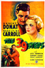 The 39 Steps Us Poster Top From Left: Robert Donat Madeleine Carroll Bottom From Left: Madeleine Carroll Robert Donat 1935. Movie Poster Masterprint - Item # VAREVCMMDTHNIEC004H