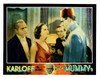 The Mummy Lobbycard From Left: Edward Van Sloan Zita Johann David Manners Boris Karloff 1932 Movie Poster Masterprint - Item # VAREVCMMDMUMMEC018H
