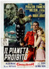 Forbidden Planet From Left: Walter Pidgeon Robby The Robot Leslie Nielsen Anne Francis On Italian Poster Art 1956 Movie Poster Masterprint - Item # VAREVCMMDFOPLEC022H