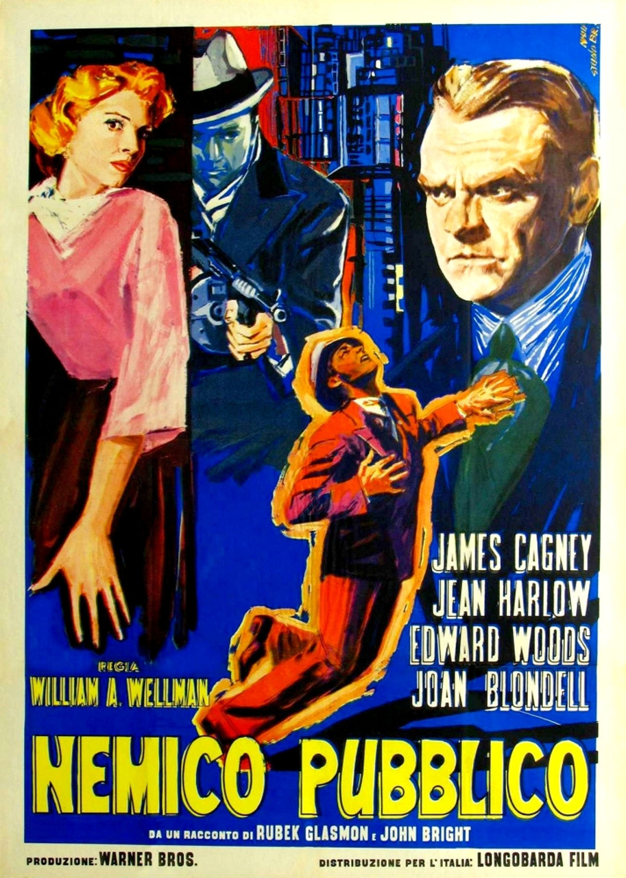 The Public Enemy; Bottom Center: Edward Woods; Top Right: James Cagney;  1932 Italian Poster Art 1931. Movie Poster Masterprint - Item #