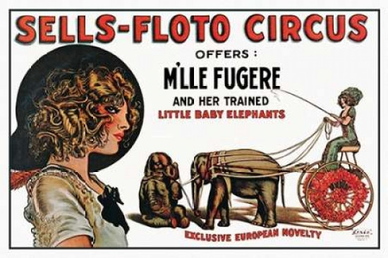 vintage circus elephant poster