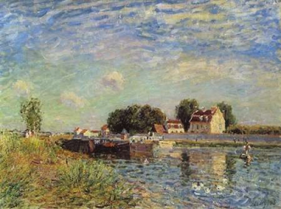 Le canal du Loing a Saint-Mammes Poster Print by Alfred Sisley