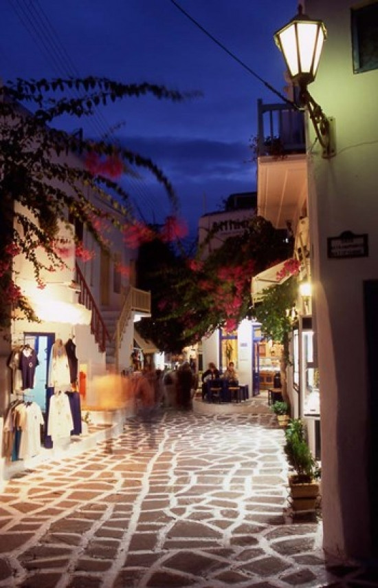 Alleyway At Night Mykonos Greece Poster Print By Steve Outram Item Varpddeu12sou0016 Posterazzi