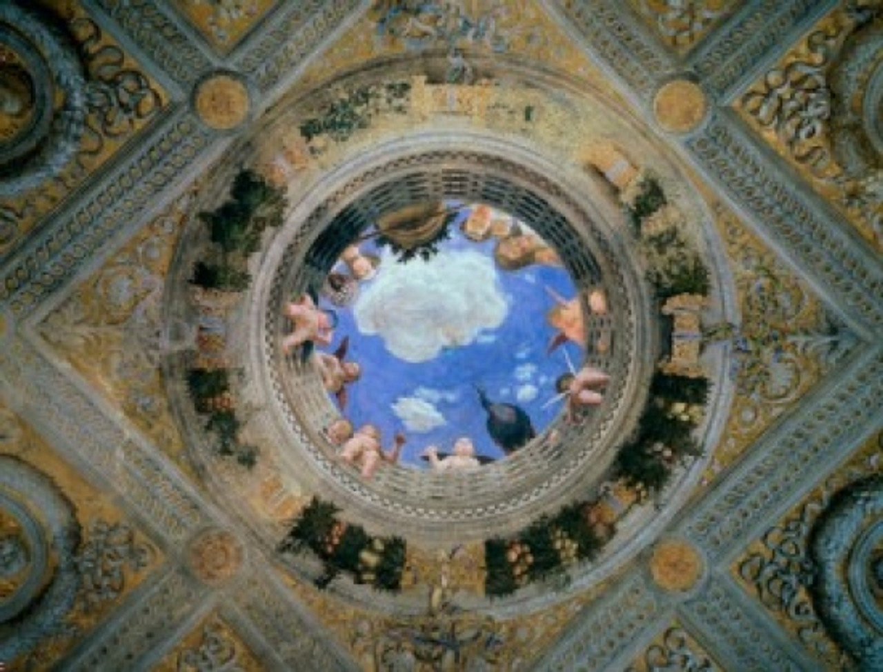 Camera degli Sposi: Ceiling Oculus ca. 1474 Andrea Mantegna