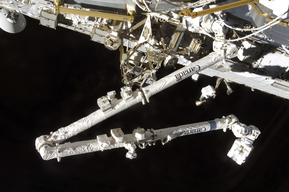 The Canadian-built space station remote manipulator system, during