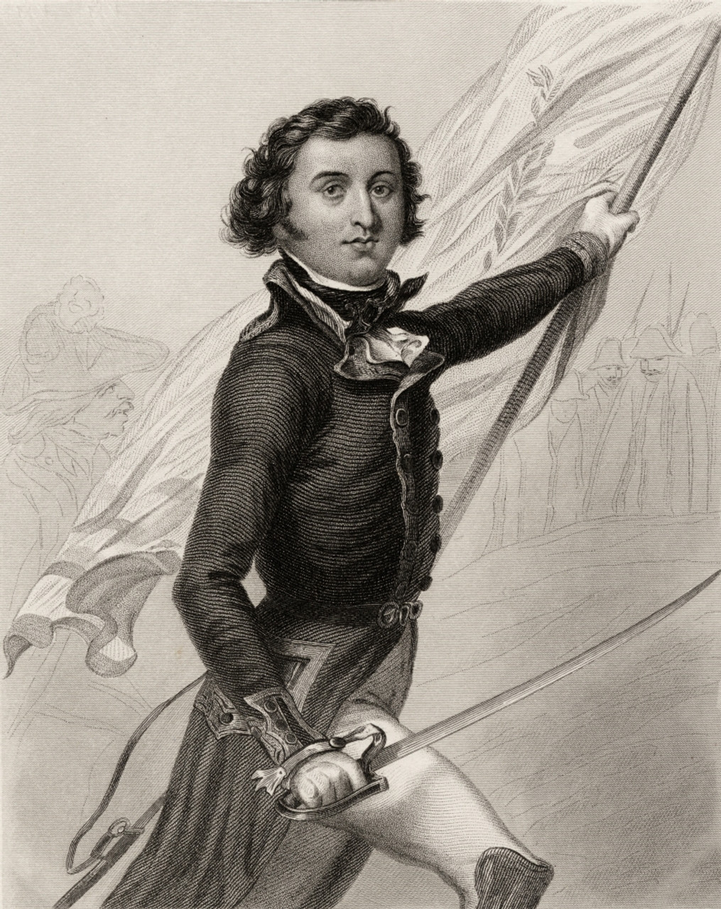 Louis Philippe, 1773-1850. Duke Of Orleans, Duke Of Chartres, King Of The  French (1830-1848) As A Volunteer In The French Army. 19Th Century Print