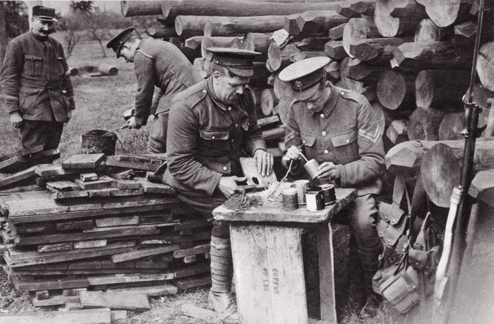 first world war tobacco tins Tobacco Tins As Hand Grenades. Men Of The Royal Engineers Loading Reserve  Stocks In Rear Of The Trenches During The First World War. From The  Illustrated War News Published 1915 PosterPrint -