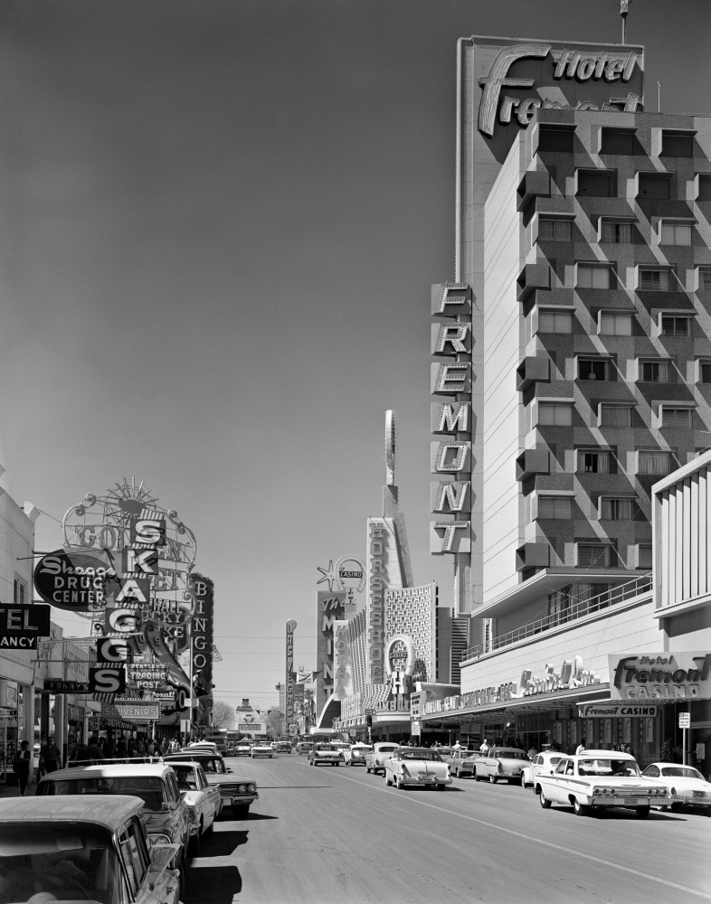 1960s View Down Freemont Street Downtown Las Vegas Nevada