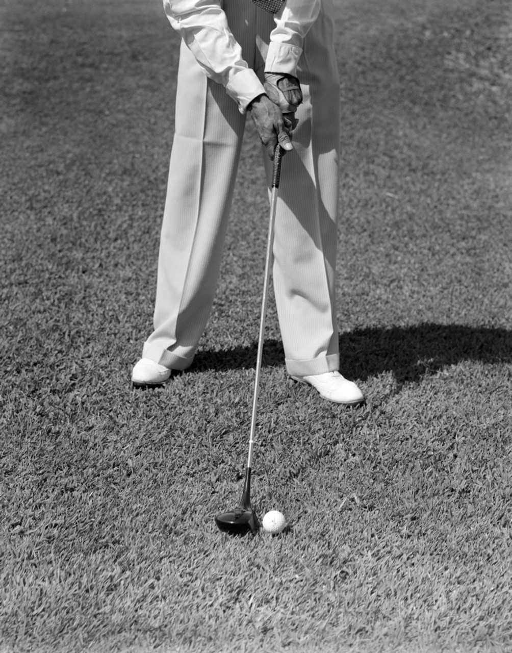 1930s-1940s Man Waist Down With Golf Club Addressing Ball Poster