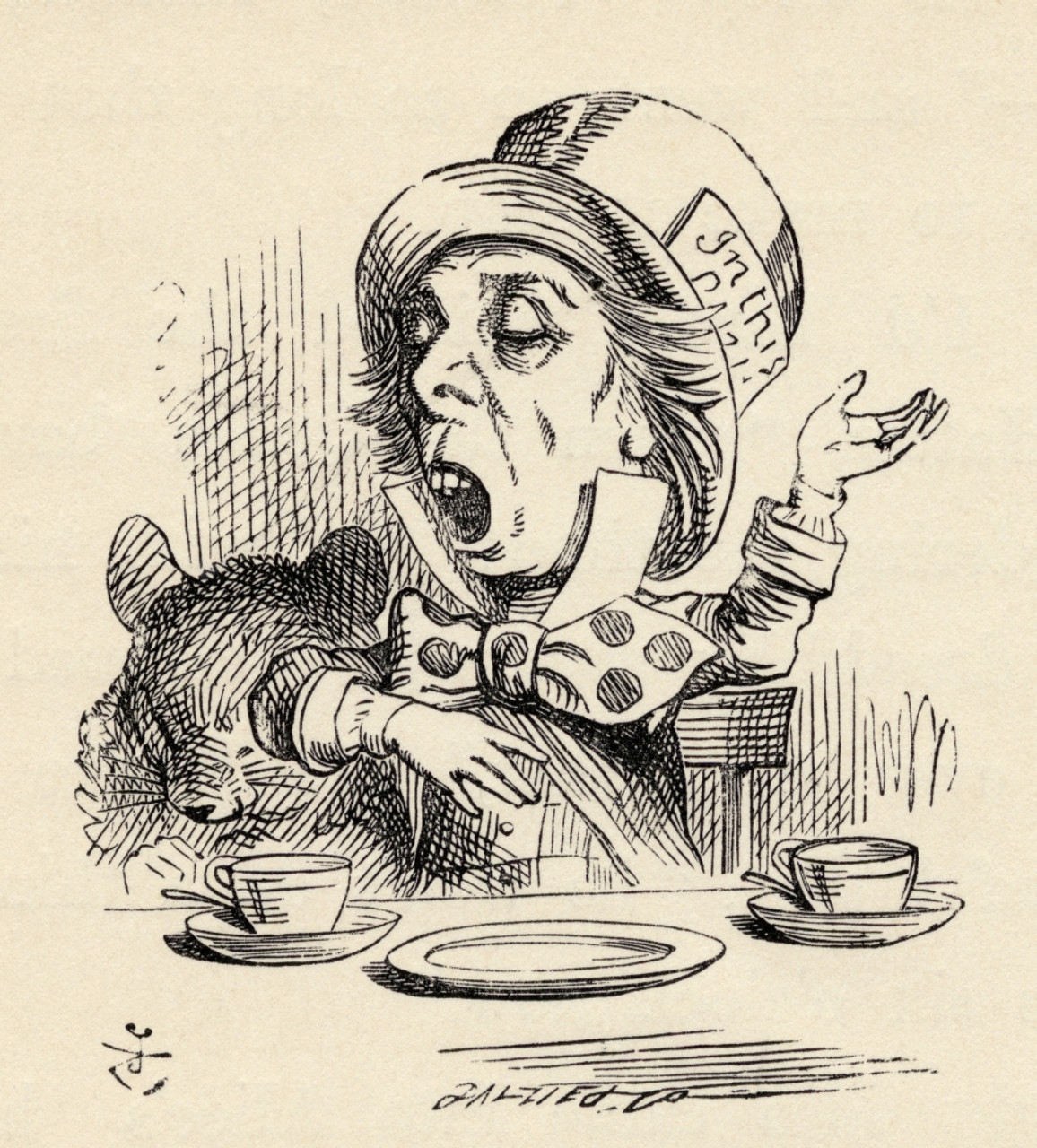 The Mad Hatter s Tea Party illustration from Alice in Wonderland by Lewis  Carroll Painting by John Tenniel - Fine Art America