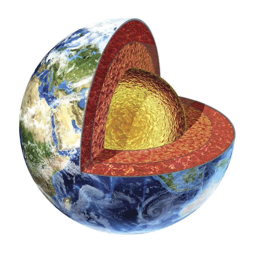 Cross section of planet Earth showing the outer core, made by