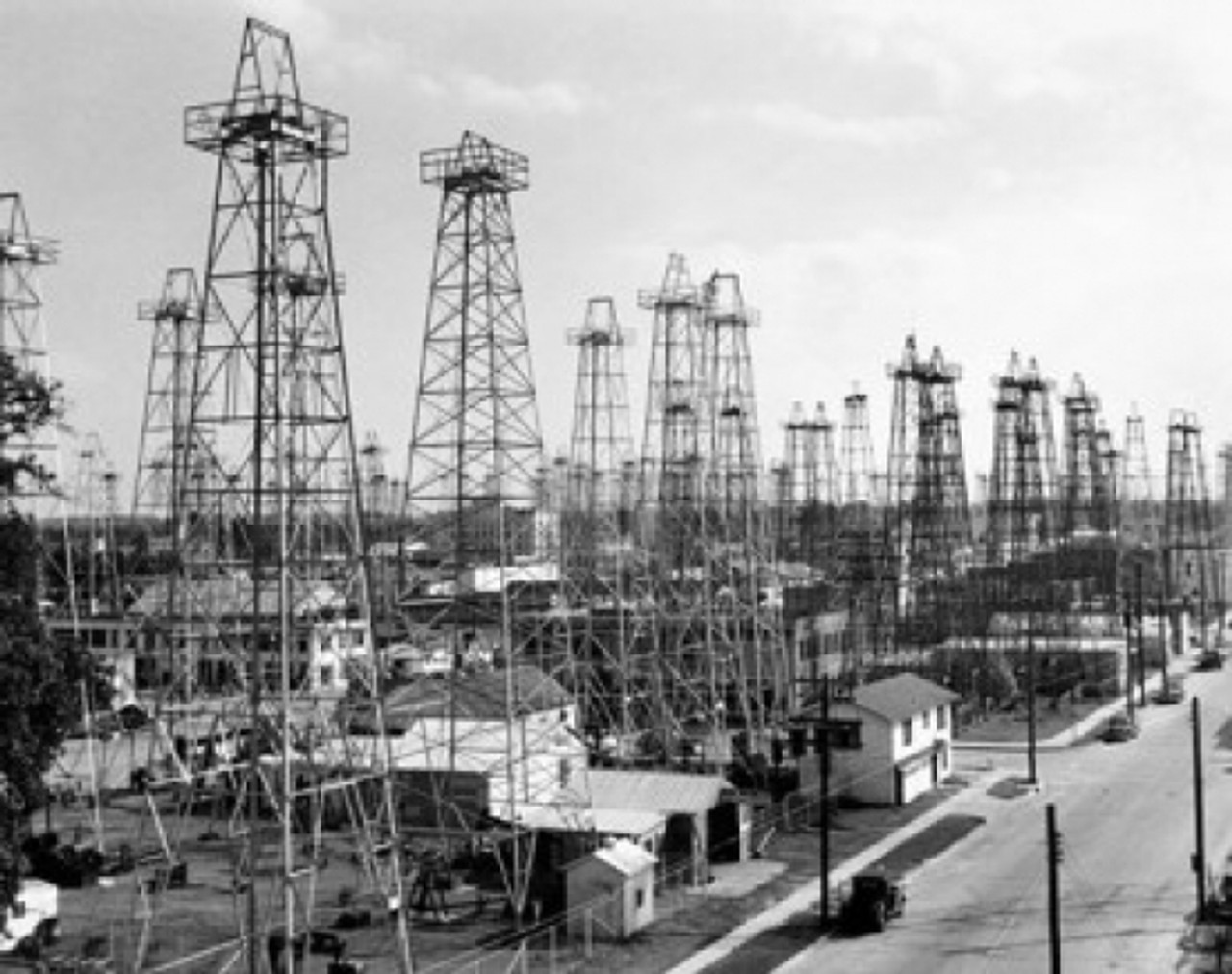 Oil drilling rigs at an oil industry, Kilgore, Texas, USA Poster Print