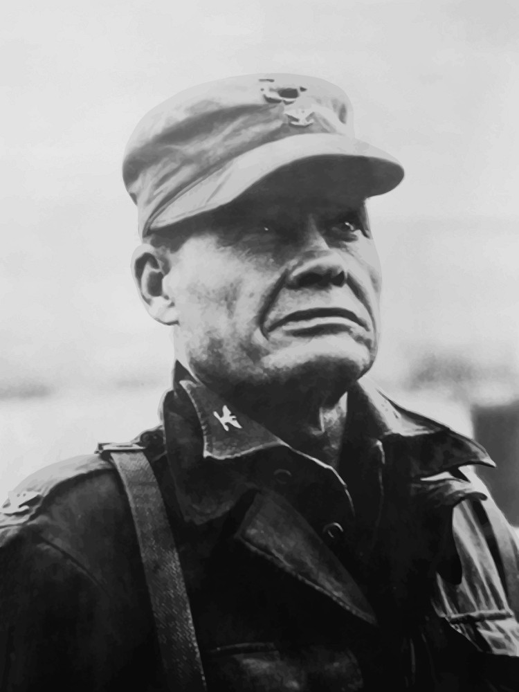 Digitally restored vector portrait of General Lewis Chesty Puller Poster Print (8 x 10) Item
