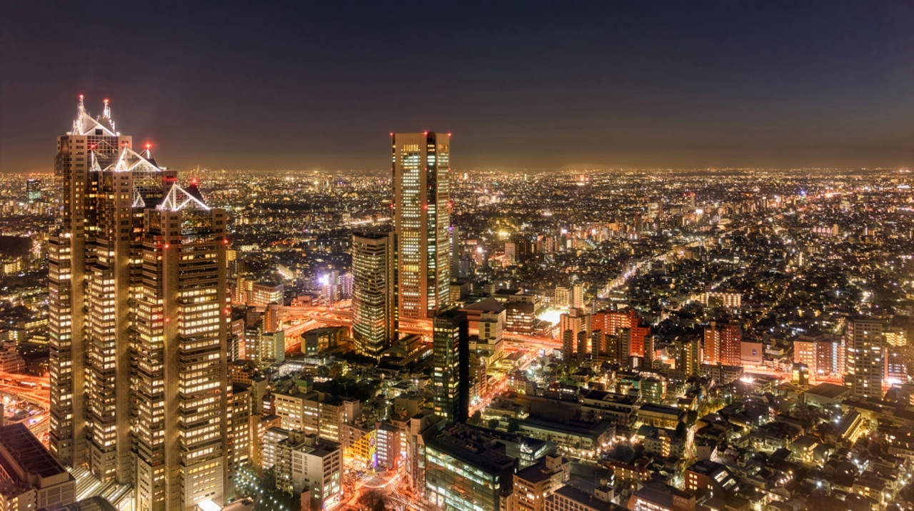 Aerial View Of A City At Night Shinjuku Park Tower Shinjuku Tokyo Japan Poster Print Item Varppi Posterazzi