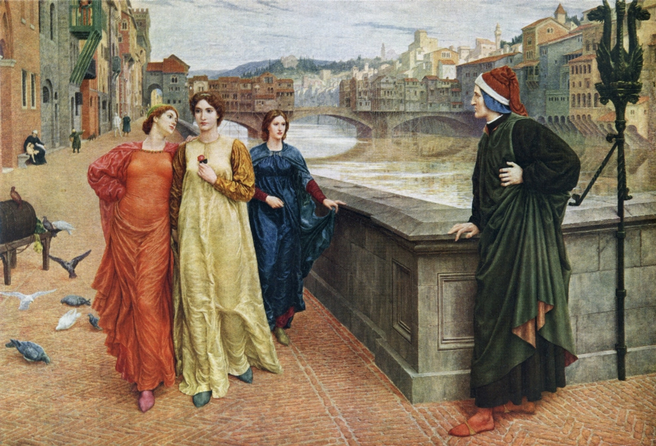 Dante And Beatrice. Dante Alighieri C.1265 PosterPrint Item